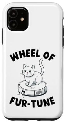 Wheel Of Fur-Tune Cat On Robot Vacuum Cleaner Cat Case for iPhone 11
