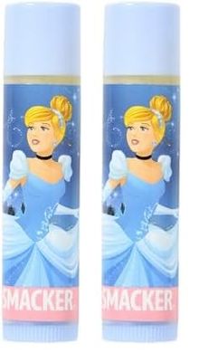 Lip Smacker Disney Princess Collection, Bálsamo Labial Individual Cinderella para Niños, Seguro de Usar y Libre de Color para un Acabado Natural, Sabor Vanilla Sparkle (Paquete de 2)