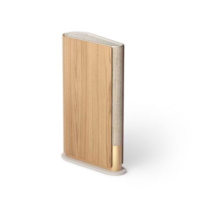 Bang & Olufsen Beosound Emerge – kompaktowy, smukły głośnik domowy z Bluetooth, WiFi i bardzo szerokim dźwiękiem, certyfikowany okrągły głośnik Cradle to Cradle, złoty odcień