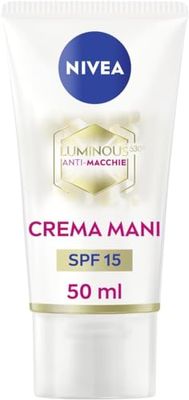 NIVEA Luminous630® Crema Mani Anti-Macchie Trattamento Avanzato da 50 ml, Crema Mani Antietà per Ridurre e Prevenire le Macchie, Crema Mani Antiage con SPF 15