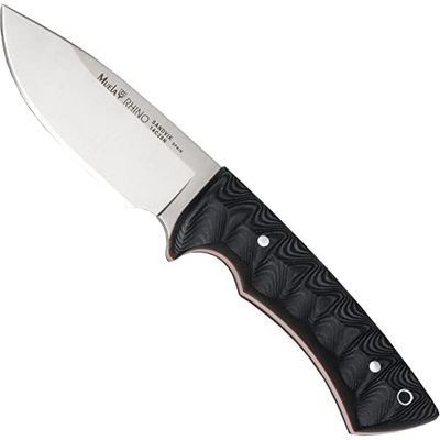 Muela Unisex - Adulto Rhino Micarta Negro Cuchillo Plata Talla única