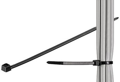 Fixpoint 17073 KB 280 - sujetacables de nylon a prueba de intemperie, 280 mm x 4,8 mm, Pack de 100 unidades, Color Negro
