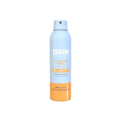 ISDIN Fotoprotector Transparent Spray Wet Skin SPF50 (250ml) | Photoprotecteur idéal pour protéger la peau tout en apportant un effet raffraichissant