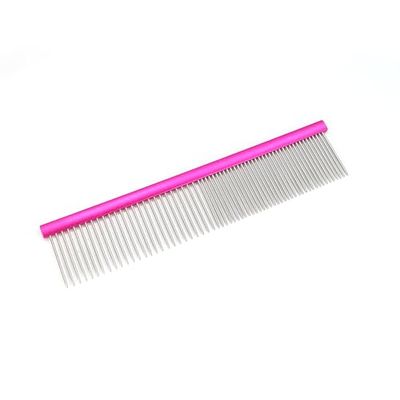 Record - Professionele kam voor honden en katten van roestvrij staal met dubbel breiwerk. Huisdierkam met conische tanden en aluminium handvat voor alle handen. | 20 x 4,5 cm