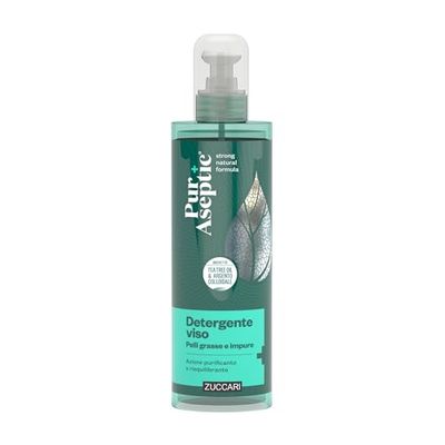 Zuccari PurAseptic Detergente Viso Pelli Impure, Flacone da 250ml, Con Silver Tea Tree Oil, Acido Undecilenico, Hamamelis e Niacinamide, Detersione Purificante per Pelli Grasse e a Tendenza Acneica