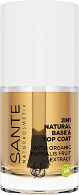 SANTE Naturkosmetik 2 en 1 Natural Base & Top Coat, Top & Base, avec extrait de fruits physiques bio, végétalien, 10 ml