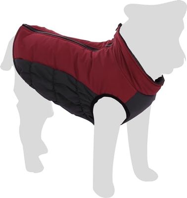 Flamingo Manteau d'hiver pour Chiens Lima - Bordeaux - Taille 50 cm (A: 50 cm, B: 44 cm, C: 68 cm) - Idéal pour Beagle, Bouledogue Français, Teckel, Cavalier King Charles et Jack Russell