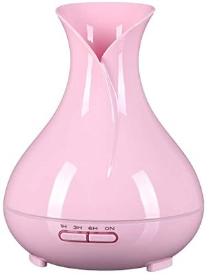 SIXTOL Vulcan Aroma Diffuser roze hout 350 ml | ultrasone luchtbevochtiger | voor luchtbevochtiging en geur van thuis, slaapkamer, kantoor | aromatherapie | voor etherische oliën