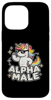 Alpha Unicorn Male Funny Sunglasses Animal Humor Novelty Custodia per iPhone 14 Pro Max
