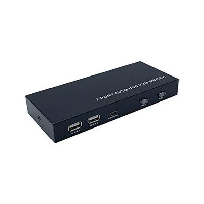 AISENS - A111-0400 - HDMI KVM-switch 4K @ 60Hz USB 1U-2PC met voeding zwart