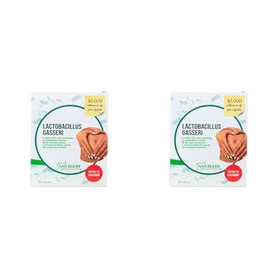 Naturlider - Lactobacillus Gasseri - Probioticos Intestinales - Para la Digestión, Adelgazamiento y Flora Intestinal - 30 Cápsulas (Paquete de 2)