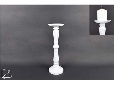 DUE ESSE CHRISTMAS SRL PORTACANDELA Metallo Bianco 41cm, Come Foto, Taglia Unica