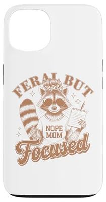 Feral But Focused Nope Mom Raccoon Style Case for iPhone 13