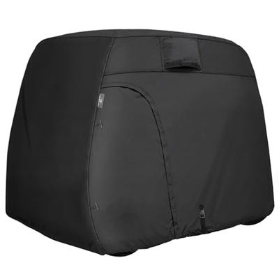 Explore Land 600D Waterdichte Golfkar Cover Past voor de meeste Merk 2 Passagiers Golf Cart (zwart)
