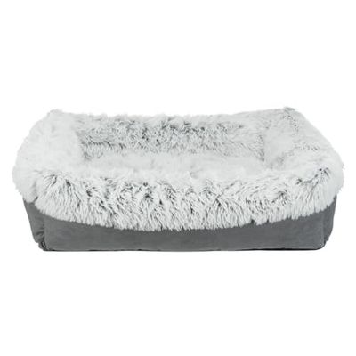 Trixie Coperta HARVEY, 60 x 50 cm, pelo lungo peluche/camoscio, Grigio, Cotone, peluche, tessuto