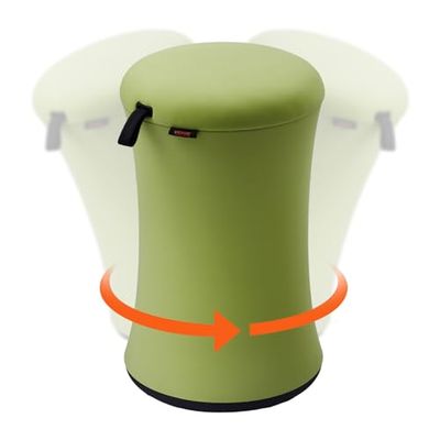 VEVOR Actieve stoel met stoffen bekleding, in hoogte verstelbare stoel (49-63,5 cm), flexibele kruk van ijzer en schuim, ideaal voor school, kantoor, thuis, hellingshoek van 20 graden, groen