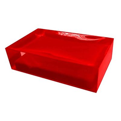 Gedy Auckland - Jabón sólido de Resina Transparente, Acabado Rojo, diseño R&S, Hecho a Mano, 2 años de garantía, único