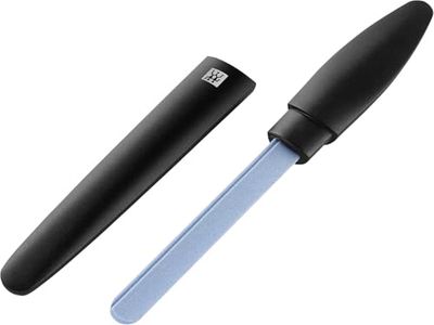 ZWILLING Limão de cerâmica (superfícies grossas e finas, para unhas sensíveis, com tampa protetora), premium, preto, 170 mm