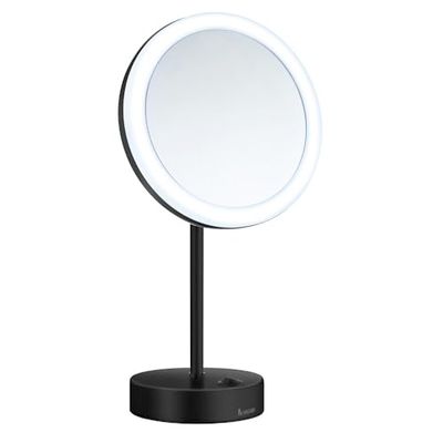 Smedbo Outline Shaving/Make-up Mirror LED Battery, Stainless-Steel, Polished Chrome