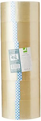 Q-Connect Low Noise Polypropylene Packaging Tape 50mmx66m Clear (Pack of 6)