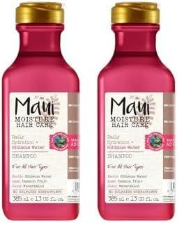 Maui Moisture Aloe Vera and Hibiscus Water Shampoo for dry fine hair 385ml (Pack of 2)