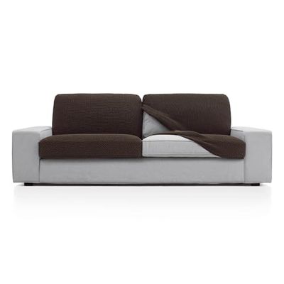 FAVERTI® Funda Super Elástica de cojín de sofá con Medidas Entre 50-85 cm por 100-140 cm y 10-20 cm de Alto | Modelo NOVELE | Funda de Asiento o Respaldo de sillón o sofá Marrón