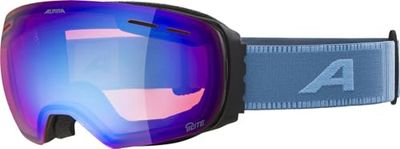 ALPINA GRANBY Q-LITE – speglade, kontrastförstärkande skidglasögon med 100% UV-skydd för vuxna, svart-smoke-blue matt, en storlek