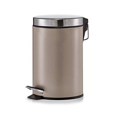 Zeller 18211 - Caixote do lixo com pedal, ø17 cm, altura 26 cm, 3 litros, cor cinza mate
