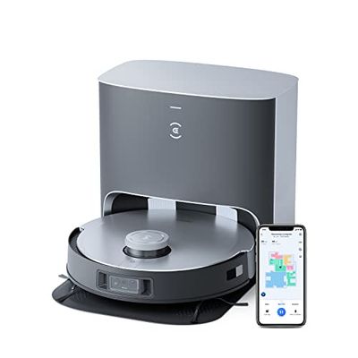 ECOVACS Robot Aspirador DEEBOT X1+ con función de fregado y estación de aspiración (3,2L), potencia aspiración de 5000pa, evitación de obstáculos y mapeo 3D, diseño Jacob Jansen, batería de 5200mAh