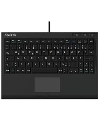 KeySonic extra mini-tangentbord med touchpad, USB-kabel (2 m), fullständig uppsättning tangenter, SoftSkin, ACK-3410 (DE)