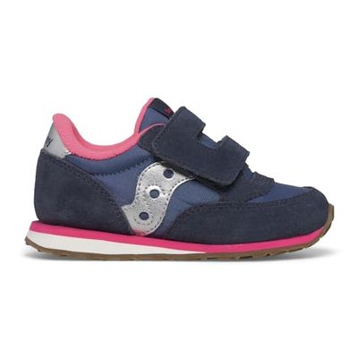 Saucony Originals Baby Jazz HL, gymschoenen, navy/zilver/roze, 23 EU, marineblauw, zilver, roze, 23 EU