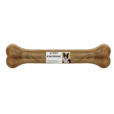 Croci King Bone - Osso per cani sfuso, Snack premio masticativo per cani in pelle bovina naturale, dental stick per la pulizia dei denti, 13 cm - 60 g