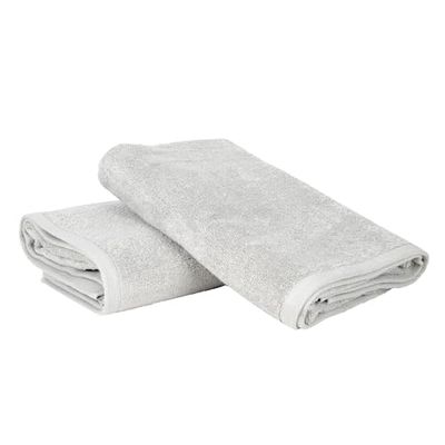 Ruggeri - Set med 2 dusch- och badhanddukar 70x140 cm - 100% ren extra mjuk bomull - handdukssamling - låt oss färg! (vit)