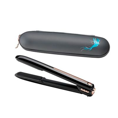 BaByliss 9000 Lisseur à cheveux sans fil haute performance avec plaques flottantes en céramique et alimentation au lithium noir, 1 unité