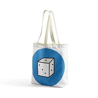 Questo Casa Sac à provisions imprimé avec poignées, réutilisable et lavable en machine, sac pliable en toile 34 x 40 cm