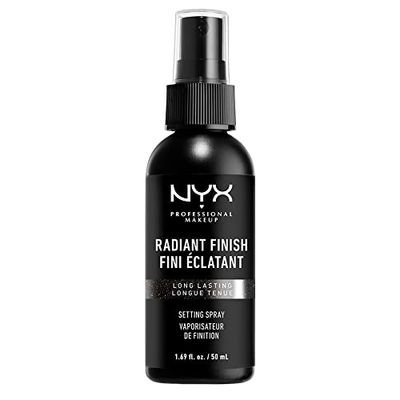 NYX PROFESSIONAL MAKEUP Setting Spray, Spray Fissante Leggero a Lunga Tenuta, Formula Vegana, Finish Radiant, 60 ml, Radiant, 1.69 Fl Oz / 50 ml