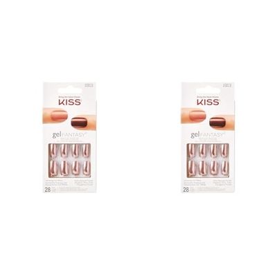 KISS - KGN10C - gel prêt-à-porter - 28 ongles rouges (Lot de 2)