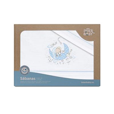 New Sleeping flanellen beddengoed voor kinderbed, wit en blauw
