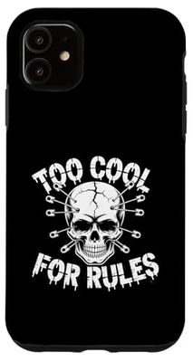 Too Cool for Rules Graphic Grunge Streetwear Punk Skul Case for iPhone 11