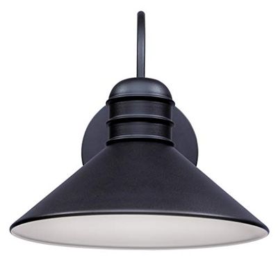 Westinghouse Lighting 6580940 Luminaire mural d'extérieur Walter à LED à intensité variable à une lampe, finition en noir texturé