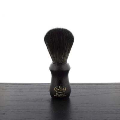 Omega =Brocha de Afeitar Fibra Tejón Hi Brush Madera Negra, Único, Estándar