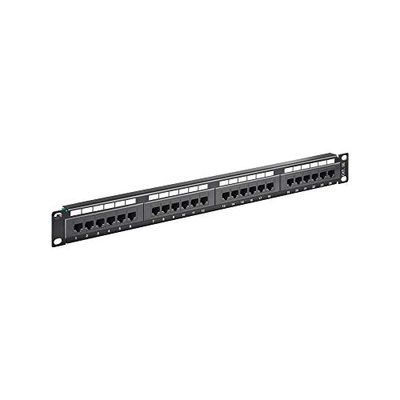 Goobay 93865 CAT 5e Panneau de Brassage 19 Pouces, 24 Ports, Noir