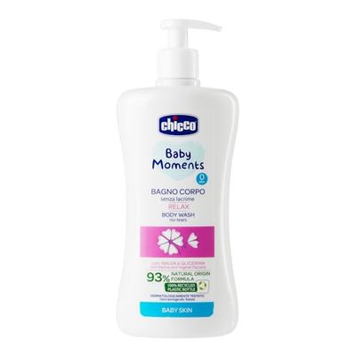 Chicco Baby Moments Bagno Corpo Senza Lacrime Relax, con Formula Naturale, 0+ Mesi - 500 ml