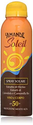 L'AMANDE - Crema Solare Viso e Corpo 50+ Spray con Vitamina C, Protezione Solare per Bambini e Adulti alla Camomilla, Idratante contro le Scottature - Soleil, 150 ml