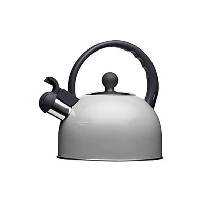 KitchenCraft Living Nostalgia Chaleira de água assobiante, para placa de indução, 10 anos de garantia KitchenCraft, metal, 1,3 l, cinzento francês