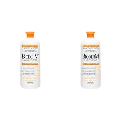Bioderm Shampoo Soft - Shampooing Cuir Chevelu Sensible | Traitement Antipelliculaire et Dermatite Séborrhéique | Shampoing Hydratant a Usage Fréquent | Sans Paraben | 1000ml (Lot de 2)