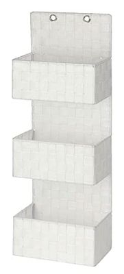 WENKO Hanging bathroom organizer Adria 3 tiers in white, Polypropylene, 15.5 x 25 x 72 cm