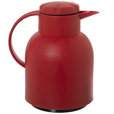 Thermoskan van polypropyleen en glas, 1 l, rood, 23 x 20 x 15 cm