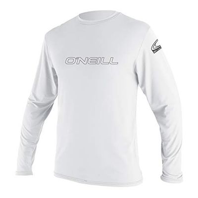 O' Neill Wetsuits Uomo Basic Skins L/S Tee Rash Vest, Uomo, Basic Skins L/S Rash Tee, Bianco, XL