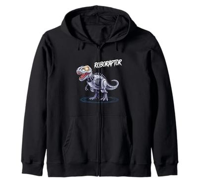 Robot Dinosaur T-Rex Robotic Engineer Dino Funny Robotics Zip Hoodie